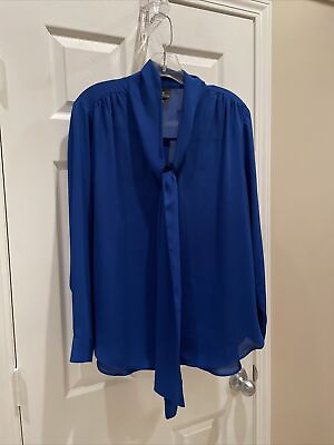 #ad Worthington Women Button Beautiful Pretty Blue Shirt Collared Sz M Gorgeous￼ $19.19