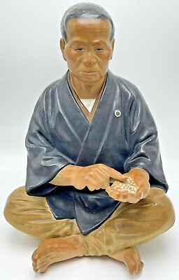 #ad Vintage Hakata Urasaki Clay Doll Figurine Man Farmer Rice Merchant $149.95