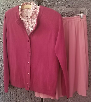 #ad Vintage Women#x27;s 3 Piece lot Sweater Blouse Skirt Small 1960#x27;s $20.00