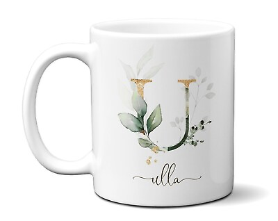 #ad Personalize Name Cup With Monogram Flower Initial Letter Just Because Gift For W $16.99