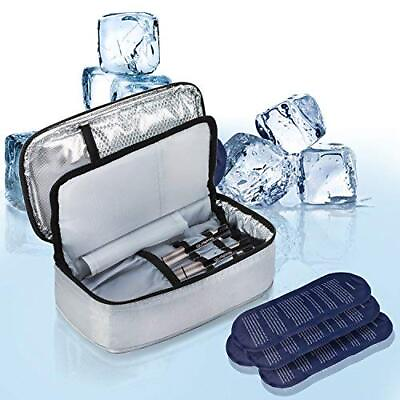 #ad ALLCAMP Insulin Cooler Travel Case with 4 Ice Pack and Insulation Liner $30.79