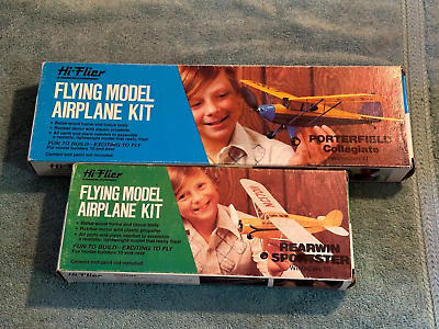 #ad 2 Vintage Pair Hi Flier Flying Model Airplane Kits Rearwin Sportster Porterfield $35.10