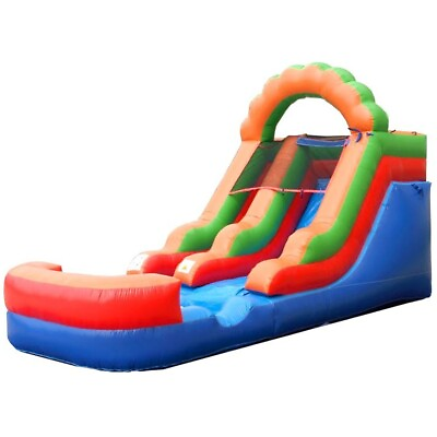 #ad Pogo Commercial Water Slide Inflatable Pool Slide 12#x27; Rainbow Jumper With Blower $1139.99