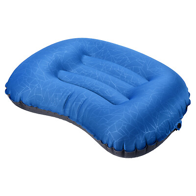 #ad Inflatable Pillow 17 x 13quot; Camping Travel Pillow with Strap Office Dark Blue $17.44