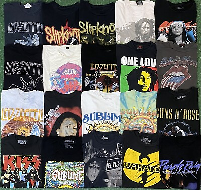 #ad Vintage Style Music Rap Rock Band Shirt Lot Of 20 Mix Szs Reseller Lot#201 $159.99