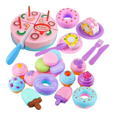 #ad 23 Pcs Set Dessert Cutting Toy Pretend Play Cake Kids Cutting Toys $19.99