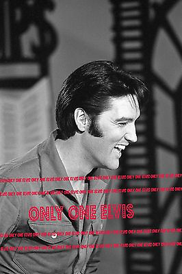 #ad ELVIS PRESLEY on TELEVISION 1968 Photo NBC COMEBACK SPECIAL Smiling Profile 01 $3.88