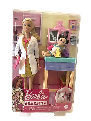 #ad Barbie You Can Be Anything Pediatrician Playset Doctor Toddler Patient Doll 2020 $11.96
