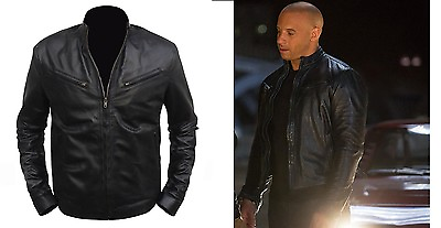 #ad Fast And Furious 6 Vin Diesel Biker Rider Motorcycle Fashion Leather Jacket AU $151.99