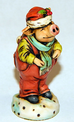 #ad Harmony Kingdom Artist Neil Eyre Designs Christmas Holiday Farm Santa Pig Piggy $52.49