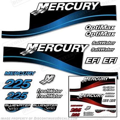 #ad Fits Mercury 225hp Outboard Decal Kit Blue or Red 225 All Models Available $94.95