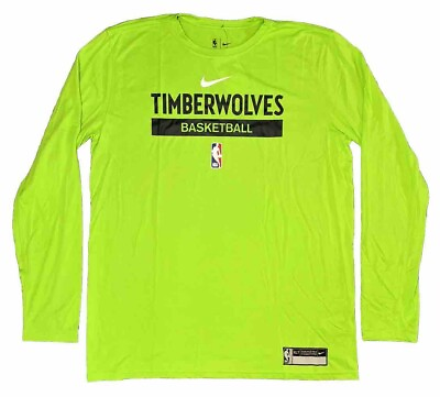 #ad Minnesota Timberwolves Nike NBA Authentics Long Sleeve Shirt Green Men#x27;s XLT New $39.99