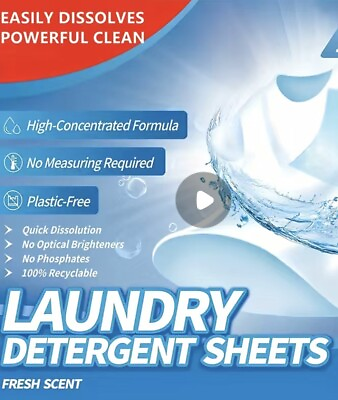 #ad Laundry Detergent Sheets Zero Waste Fresh Scent Ultra Concentrated 60 Load Tide $5.99