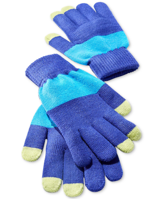 #ad INC International Concepts Womens Pair 1 Extra Tech Glove Set Blue Colorblock $17.00