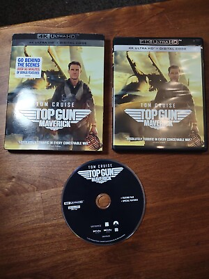 #ad Top Gun Maverick Ultra HD Blu ray 2022 Tom Cruise EUC Case Slip Disc $9.95
