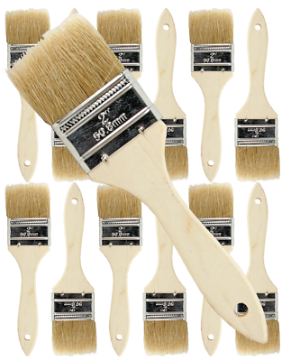 #ad 12 Pk 2 inch Chip Paint Brushes for Paint StainsVarnishesGluesGesso $10.99