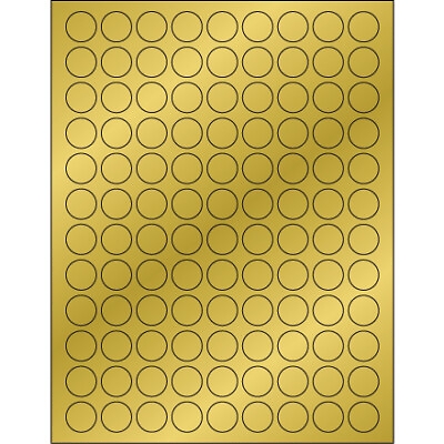 #ad Golden Elegance: 3 4quot; Circle Laser Labels 10800 Labels 108 Sheet $113.93