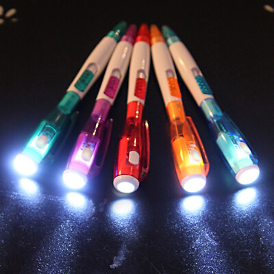 #ad 1pc Multifunctional Ballpoint Ball Point Pen With LED Flashlight Light NEW $1.12