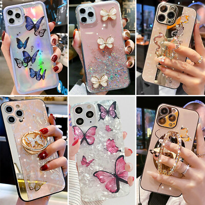 #ad For iPhone 15 Pro Max 14 13 12 11 XS XR 8 Cute Butterfly Girl Phone Case Cover $7.99