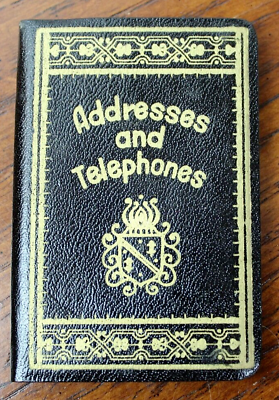 #ad Vintage 1950s Miniature Vinyl Address Black Book w Alphabetical Tabs Japan $9.99