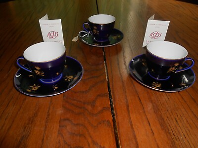 #ad Lomonosov Porcelain 3 Set Tea Cups Saucers made in USSR Andrew  D. Darvas NEW $15200.00