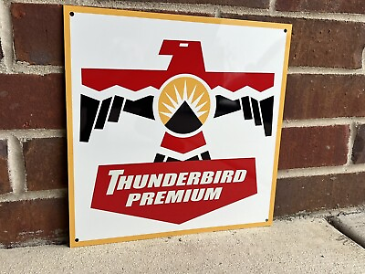 #ad Thunderbird Premium gasoline racing vintage oil advertising sign $20.00