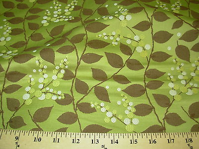 #ad 4 6 8 YDS BRANCHES BERRIES EMBROIDERED UPHOLSTERY FABRIC FABRIC FOR LESS $45.00