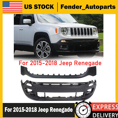 #ad Set of 2 Front Upperamp;Lower Bumper Cover For 2015 2018 Jeep Renegade NEW $328.06