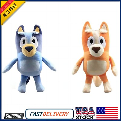 #ad 2X Game Bluey Stuffed Soft Toy Bingo Dog Friends Plush Doll Pair Kids Toys $19.52
