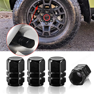 #ad 4Pcs BLACK Work Tire Air Valve Stem Aluminum Caps Wheel SUV For Toyota 4Runner $11.56