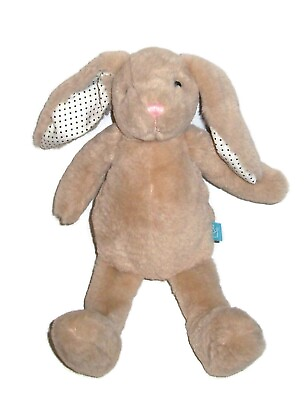 #ad Manhattan Toy Pattern Pals Tan Bunny Black Polka Dot Ears Plush Stuffed Animal $39.56