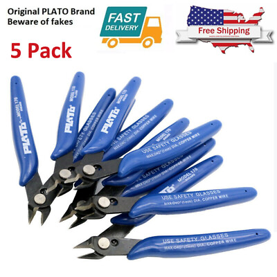 #ad 5PCS Pack Plato Model 170 5quot; Small Wire Nipper Flush Diagonal Side Cutter Pliers $13.45