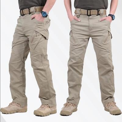 #ad Tactical Mens Cargo Pants Partial Waterproof Work Hiking Combat Outdoor Trousers $18.99