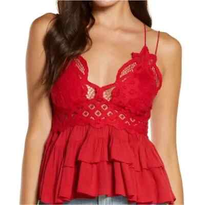 #ad Free People Adella Cami Cherry Red Size Small $34.90