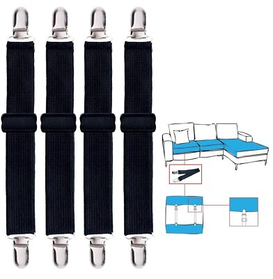 #ad 4 Pack Bed Sheet Clips Adjustable Heavy Duty Fitted Sheet Straps Clips Elasti... $9.85