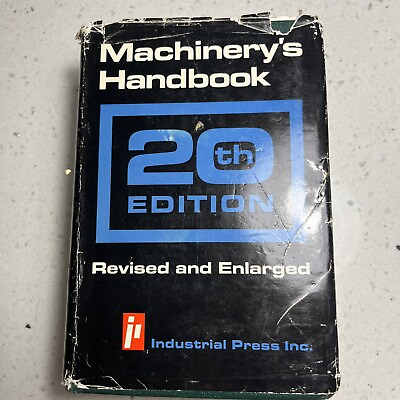 #ad Machinery’s Handbook 20th Edition 1978 Oberg Jones Machinist Reference Hardcover $24.00