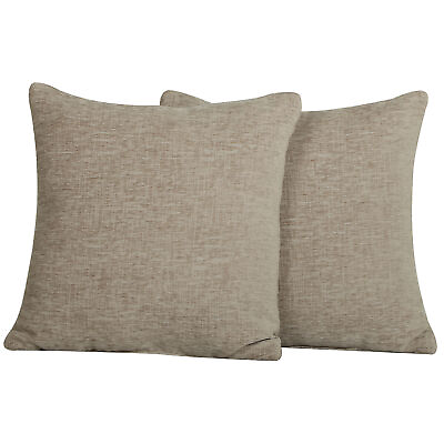 #ad 2 Pack Chenille Beige Square Pillow 18#x27;#x27;x18#x27;#x27; Softs comfort and stylish texture $16.19