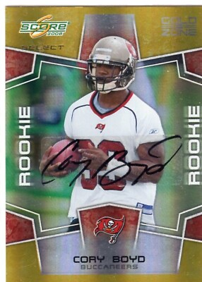 #ad Cory Boyd D54444 2008 Select Autographs Gold Zone #428BUCCANEERS #39 50 $8.95