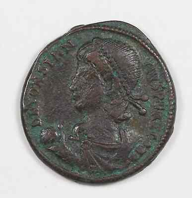 #ad Constantius II AE Follis Thessalonica mint 348 351 AD Soldier leading person $33.00