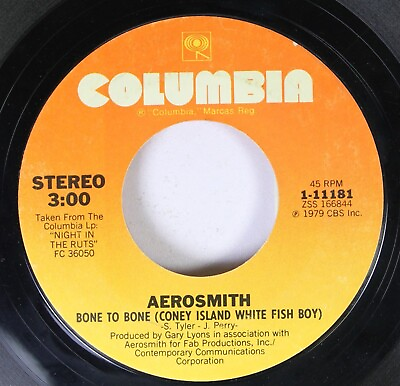 #ad Rock 45 Aerosmith Bone To Bone Coney Island White Fish Boy Remember Walki $6.00