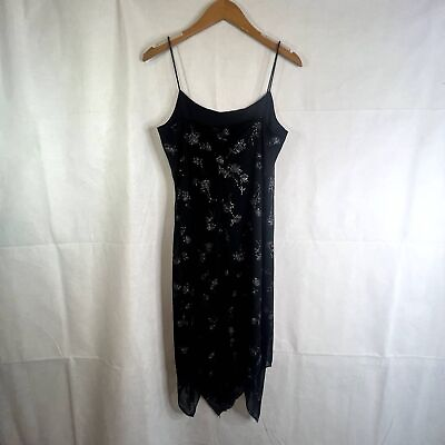 #ad Byer Too Metallic Floral Black Dress Size Large $24.99