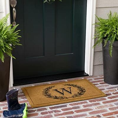 #ad Mohwk Home Outdoor Indoor Faux Coir Doormat Laurel Monogram W 1#x27;6quot; x 2#x27;6quot; $26.69
