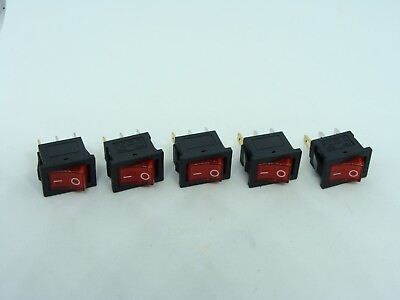 #ad 5Pcs Pack Lot KCD1 3 Pins Red LED Power Rocker Button Switch 6A 250V 10A 125V AC $13.51