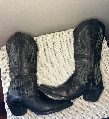 #ad Vintage Ariat Black Heritage Western Women’s Cowboy Leather Boot Size 8B $25.00