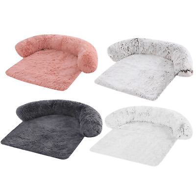 #ad Large Calming Dog Bed Fluffy Plush Pet Mat for Dog Cat Couch Furniture Protector $33.89