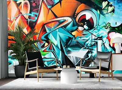 #ad Abstract Graffiti Detail Photo Wallpaper Wall Mural Paper Poster Free Paste Art $104.99