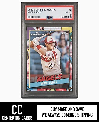 #ad 2023 Topps 582 Montgomery Club #2 Mike Trout PSA 9 Angels $20.00