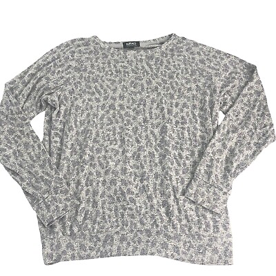 #ad Gray Leopard Sweater Long Sleeve Soft Buffalo David Bitton Women#x27;s Medium M $14.88