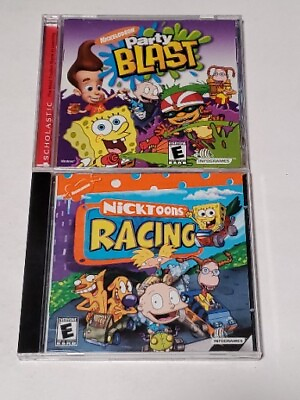 #ad 2 Nickelodeon Games: Nick Toons Racing amp; Party Blast PC CD ROM Game Windows $12.99