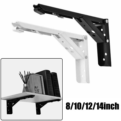 #ad Sturdy and Adjustable Folding Angle Bracket for Heavy Duty Wall Mount Set of 2 $28.63